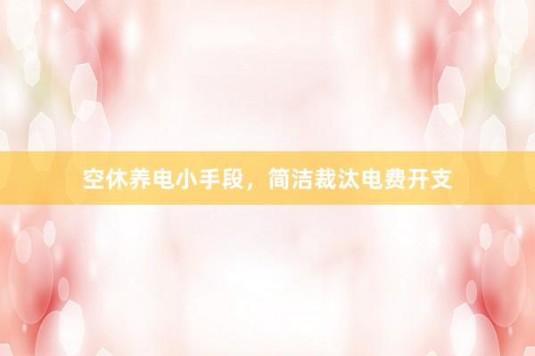 空休养电小手段，简洁裁汰电费开支